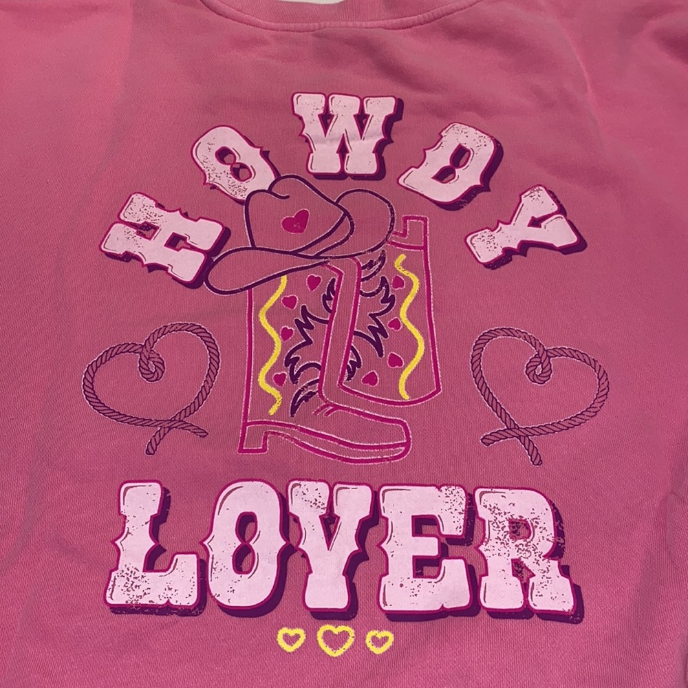 Sweatshirt Living Fully Co. Mallory Ervin Pink Howdy Lover Cowboy Hat NIB Sz XL - Picture 5 of 8